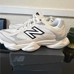 New Balance White and Gray Chunky Athletic Sneakers